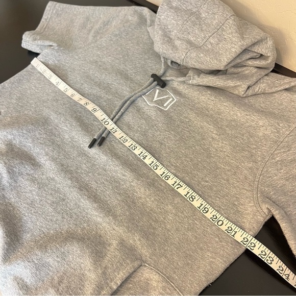 IVI Organic Cotton oversized pullover hoodie, short sleeve, pockets, grey size M - Picture 8 of 12